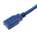 Short High Speed USB3.0 Male to Female Extension Cable Right Angle B#