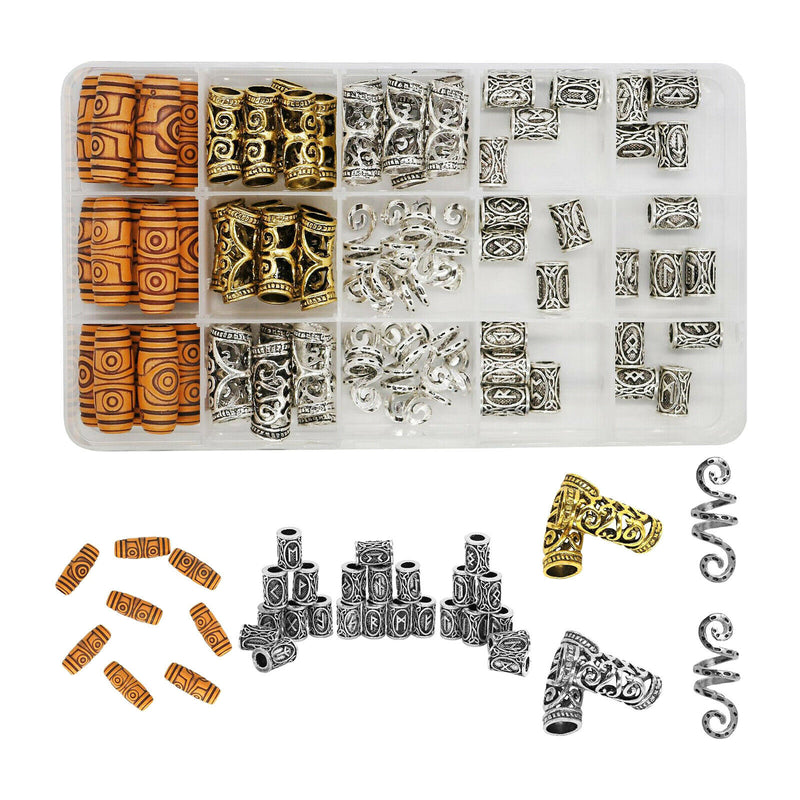 Viking Runes Beard Beads Runes Knot Pendant Hair Jewelry Bead Dreadlock