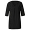 Womens 3/4 Sleeve Blouse V Neck Oversize Casual Blouse Shirt Tops Black L