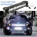 7Inch 18W 6LED Work Light Bar Driving Lamp Fog Off Road SUV Car Boat Truck FT