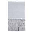 Vinyl Wood Floor Photography Studio Prop Background 3x5FT White Brick Wall