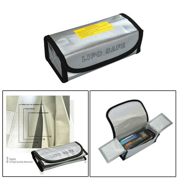 RC Lipo Battery Safe Bag Fireproof Explosion Proof Sack for Charge & Storage vcf