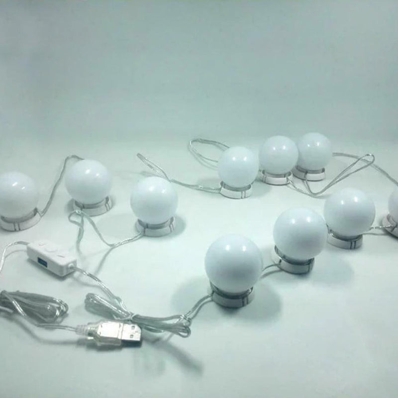 10pcs Makeup Mirror Vanity LED Soft Light Bulbs Kit Cosmetic Lighting White Set