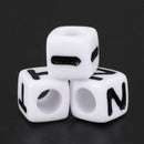 300 Mixed Alphabet /Letter Acrylic Square Beads 7x7mm