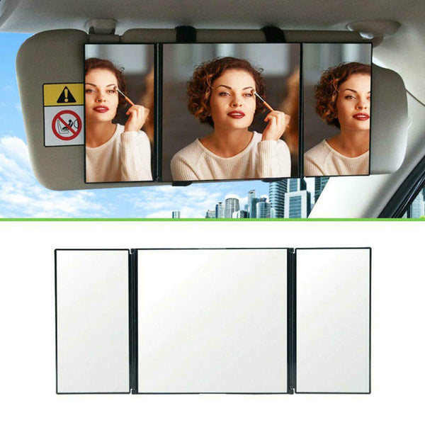 Car Vanity Mirror Folding Car Visor Mirror Adjustable Auto Makeup Mirror NS