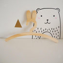 2x Bunny Swan Animal Wooden Clothes Hanger for Kids Children Home Decoration