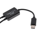 2 in 1 Type C to Dual USB Adapter Power Charger OTG Cable Splitter Adapter