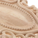 Wooden Flower Applique Onlay Corner Furniture Decoration 30x18cm