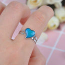 Mood ring band color changing by temperature ajustable heartOZ