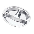 Divided Plates Stainless Steel Mess Trays 3 Sections Food Plate for