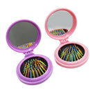 4 Pcs Mirror Folding Travel Hair Brushes - Portable Wet Magic Mini Up Hair