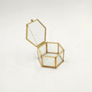 Hexagon Transparent Glass Ring Box Wedding Ring Box Geometric Clear Glass e V6I1