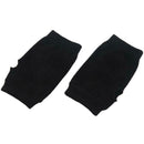 Black Elastic Combed cotton Fingerless Gloves for Women