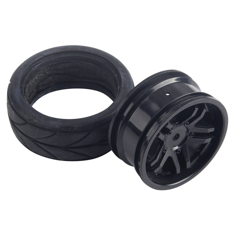 4* Black Rubber Wheels Tires Tyre fit for Hex 12mm RC Off Road Car Buggy On Road