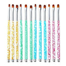 3Pcs Nail Art Marble Pattern Uv Gel Extension Builder Painting Brush Flower