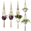 4 Pcs Plant Hangers Indoor Outdoor Hanging Planter Basket Jute Rope Flower