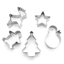 5Pcs/set Christmas Cookie Cutter Stainless Steel Cut Candy Mold Cooking Tool Hn