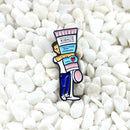 Creative Jacket Brooches Backpack Boys Squeeze Toothpaste Enamel Pin Badges Gift