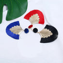 Fashion Bohemia Fan Shaped Tassel Earrings For Women Exaggerated Big Statem