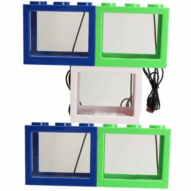 Mini USB LED Lighting Clear Fish Tank Ornament Aquarium Office Desktop Deco F7V6