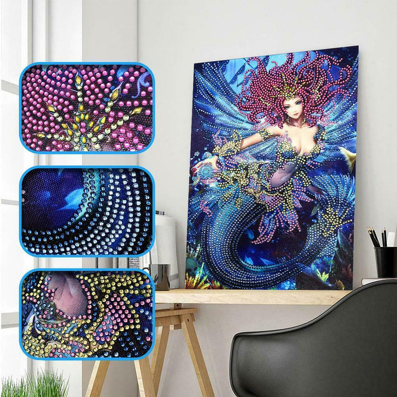 5D DIY Special Shaped Diamond Painting Fish Tail Cross Stitch Craft Kits