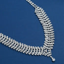 Wedding Jewelry Rhinestone Tassel Bridal Jewelry Set Water Wave Chain Neckl