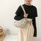 Women Handbag Newspaper Top-Handle Pillow Fashion Leather Cylinder Shoulder Bags