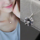 Women Transparent Fishing Line Clavicle Necklace Zircon Pendant Necklace3C