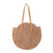 Women Summer Straw Round Shoulder Bags Big Capacity Beach Handbags/Khaki