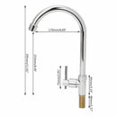 1/2" Kitchen Connect Basin Faucet Gooseneck Single Cold Water Tap Chrome Plated