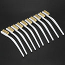 10 Pcs 6.9 "Length Plastic White Handle Bristle Brush brass metal K8Y7