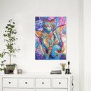 Diy 5D Special Shaped Diamond Painting Colorful Cat Diamond Embroidery Rhin F4G2