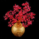 Red Feng Shui Crystal Money Tree Office Home Decor Bring Luck / Wealth