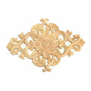 21*15cm Wood Carved Unpainted Onlay Applique Furniture Home Decor, 2pcs S6S7