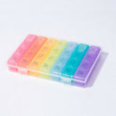 28 Slots Pill Box Weekly 7 Day 7 Color Detachable AM/PM Transparent