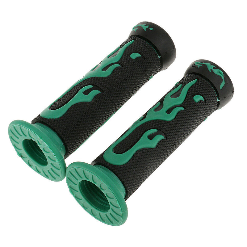2 Pairs Blue+Green 7/8'' 22mm Motorcycle Handlebar Comfortable Grip Durable