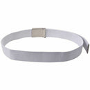 Unisex Plain Webbing Canvas Metal Buckle Belt White