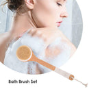 2pcs Skin Body Soft Natural Bristle Bath Brush SPA Shower Exfoliating Tool
