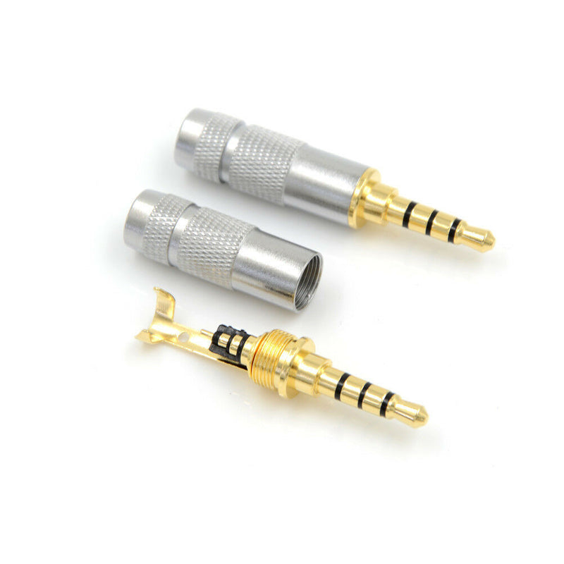 Fashion 4 Pole 3.5mm Stereo Headphone Male Plug Jack Audio*Solders Connector TEU