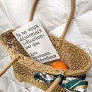 Women Straw Woven Shoulder Handbags Retro Girls Travel Vacation Beach Totes