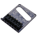 Metal Roller Saddle Electric Guitar Bridge 6 Tone Pattern Design Tailpiece