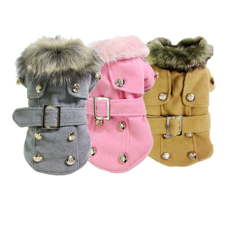 Dog Puppy Pet Warm Coat Thick Winter Puffer Jacket Clothes Apparel Gray M