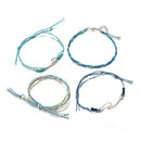 4pcs Boho Ethnic Weave Rope Bracelet DIY Beads Bangles Jewelry (Style 2) A