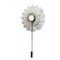White Handmade Fabric Flower Boutonniere Men's Tuxedo Lapel Brooch Pin Stick
