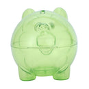 Plastic Collectible Piggy Bank Coin Savings Money Cash Box Clear Green E4V4