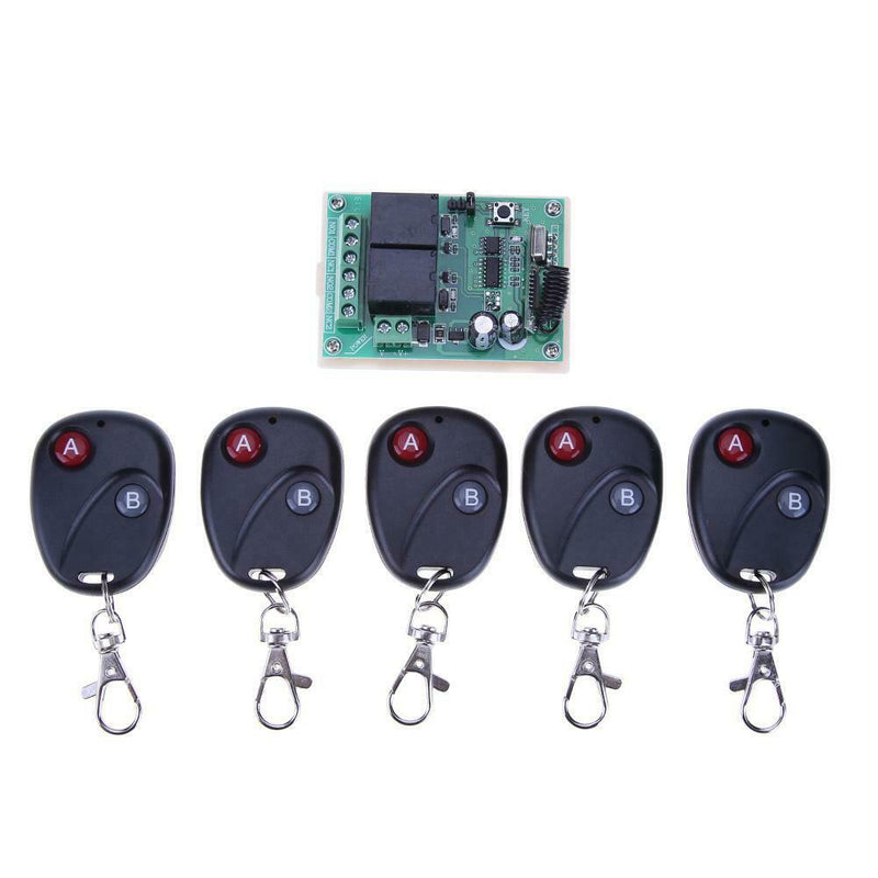 433MHZ 2 Relay Wireless Remote Control Switch+5pcs Remote Controls(24V)