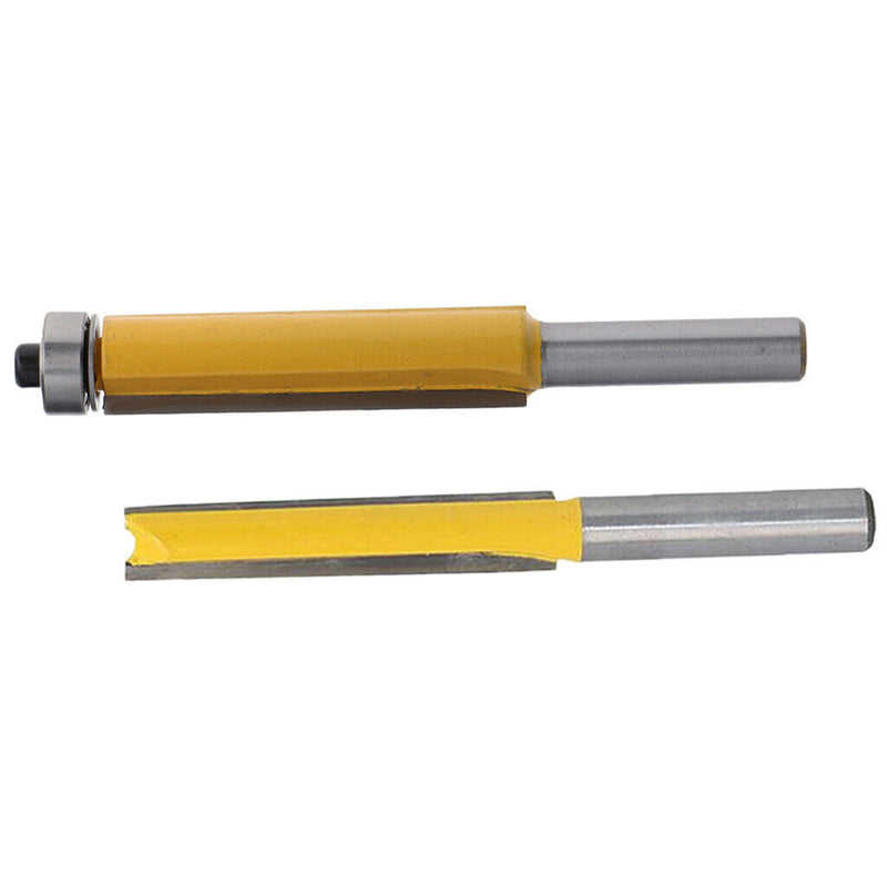 2pcs Woodworking Tool, 8mm Shank Straight Router Bit, Cutting Length 50.8mm,
