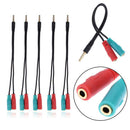 2 in 1 Splitter 4 Pole 3.5mm Audio earphone headset to 2 female jack Headph