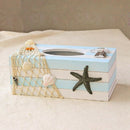 Wood Tissue Box Cover Shell Fishnet Beach Pumping Tray Tissue Holders (Star Z5K6