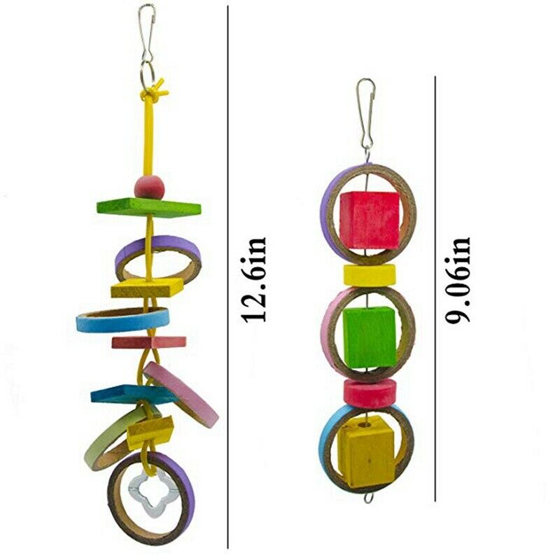 2 Packs Bird Swing Chewing Toys Parrot Hammock Bell Toys Suitable for Small